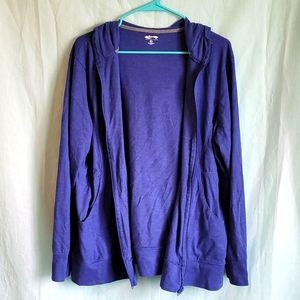 Purple cotton hooded jacket